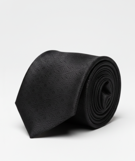 Premium Dark Patterned Silk Tie for Men – Classic Formal Necktie