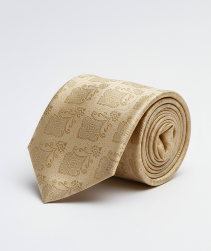 Luxury Silk Tie for Men – Classic Beige Formal Necktie