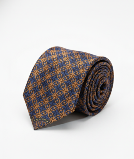 Vibrant Blue Tie with Red & Yellow Detailing – Stylish & Bold