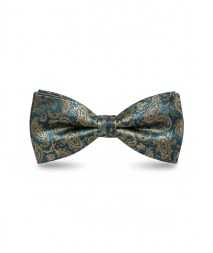 The Emerald Heirloom: Silver-Filigree Botanical Bow Tie
