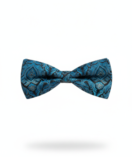 Azure Dreams: The Sky Blue Geometric Patterned Bow Tie