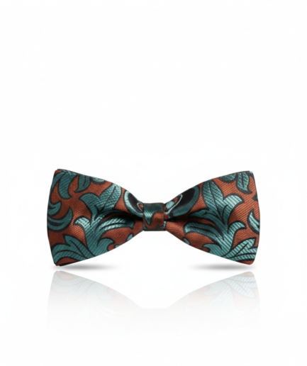 The Midnight Meadow: Emerald & Dusty Rose Silk Bow Tie