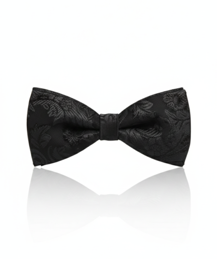 The Midnight Onyx: A Classic Black Silk Bow Tie