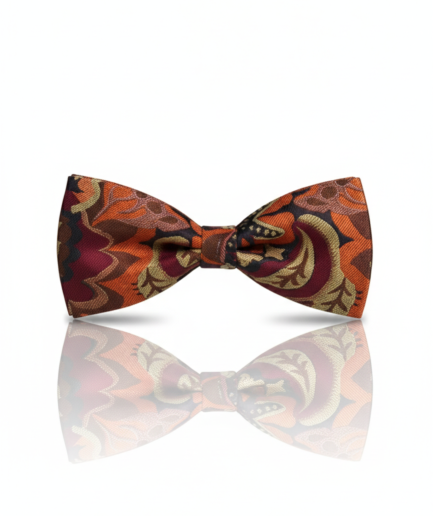 The Crimson Noir: Hand-Embroidered Red & Black Bow Tie