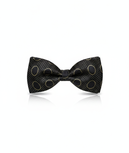 The Midnight Midas: Luxury Black & Gold Filigree Bow Tie
