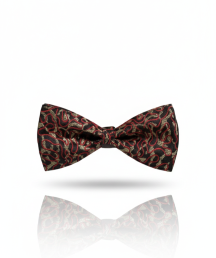 The Regal Monarch: Maroon & Gold Hand-Embellished Bow Tie
