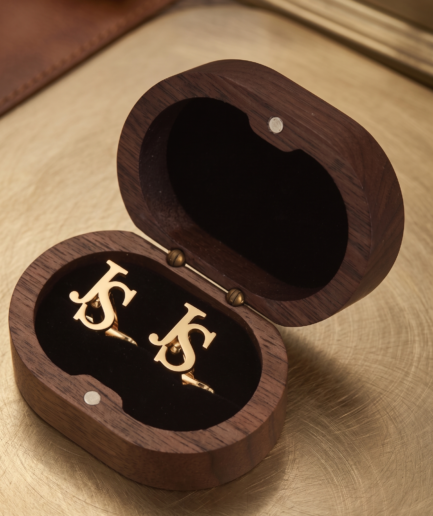 Monogrammed Gold Cufflinks