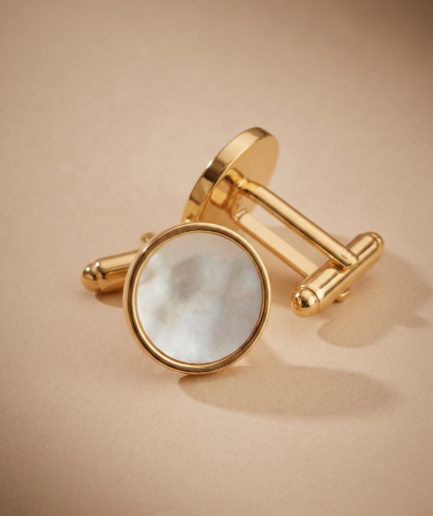 pair of elegant, circular cufflinks