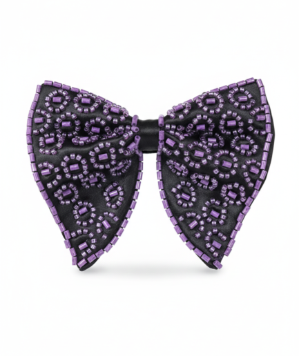 Lavender Medallion Hand-Beaded Luxury  Men's Bow Tie