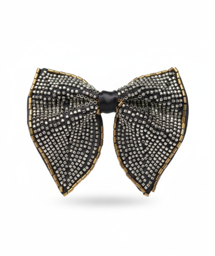Artisan Metallic Beaded Butterfly Bow Tie