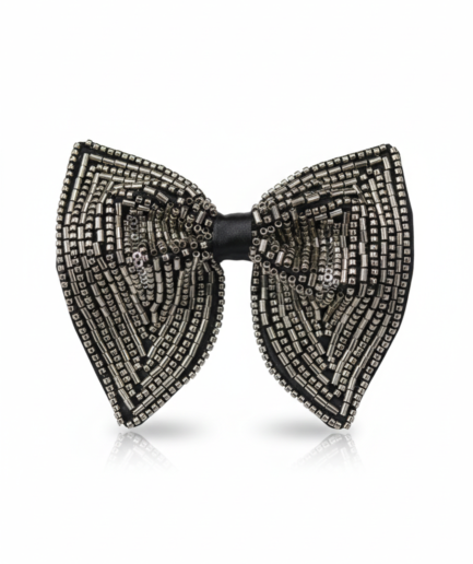 Royal Metallic Beaded Butterfly Statement Bow Tie