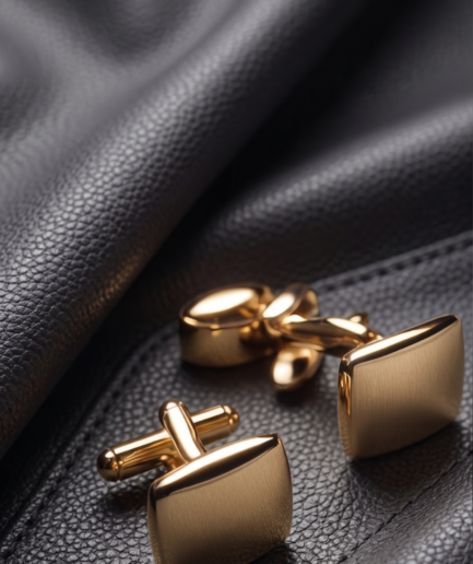 luxurious gold cufflinks ,brushed gold