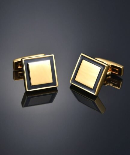 of sophisticated, square-shaped cufflinks