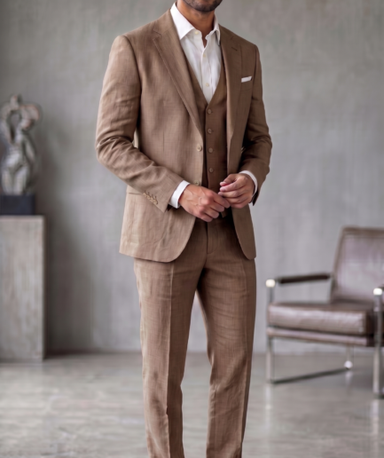 Modern Sophistication in Earth-Toned Tailoring